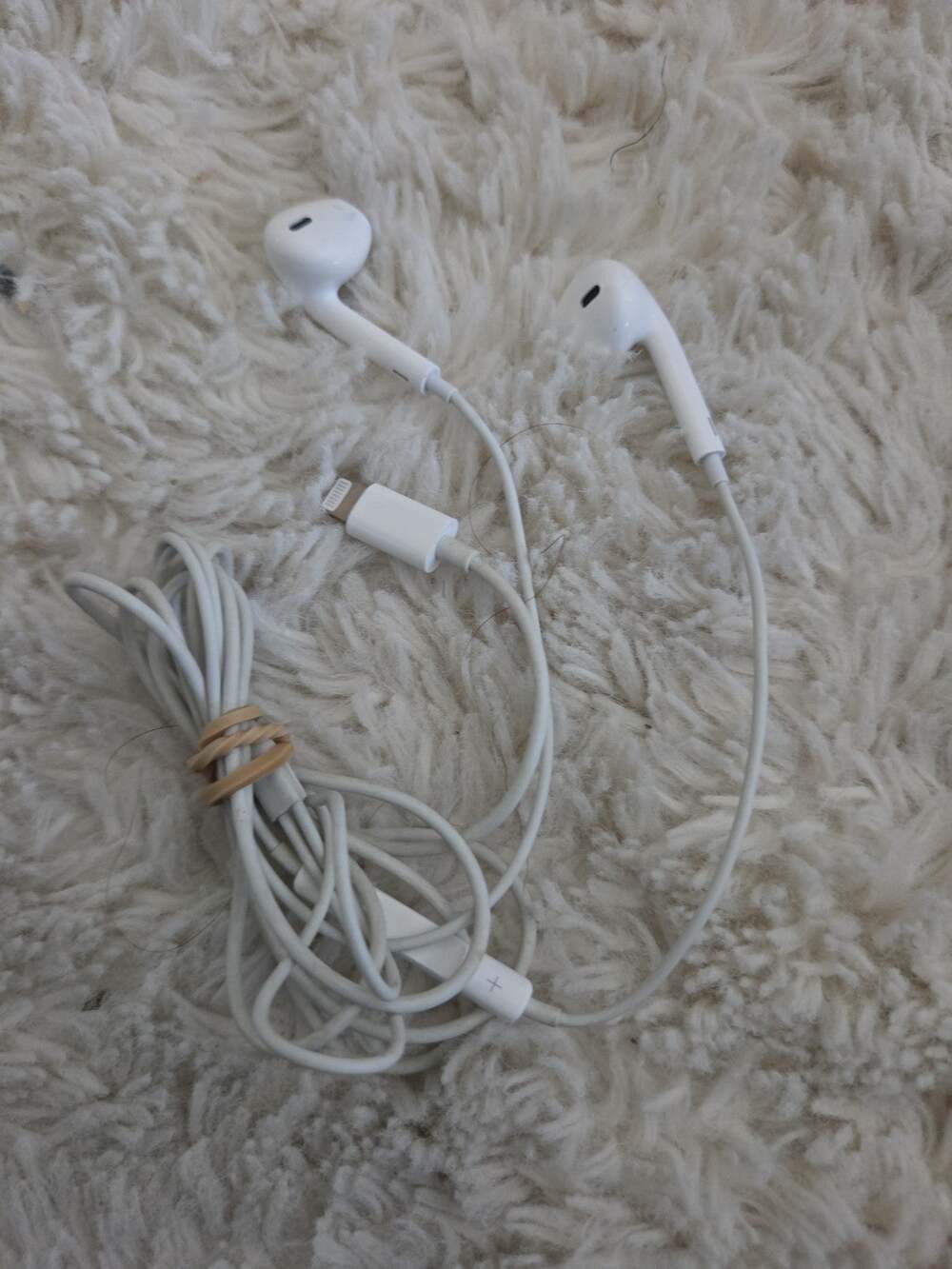 iPhone Lightning Cable Earbud Headphones Wired - White